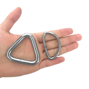 304不锈钢连接扣D型半圆环三角三角实心无缝焊接扣环扣锁背带吊环