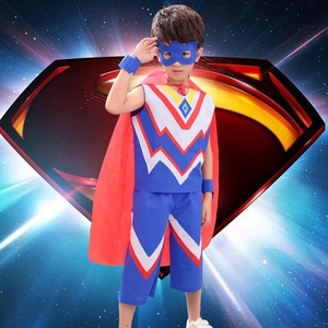 废旧环保衣服走秀男童儿童环保时装秀服装男手工材料dry奥特曼