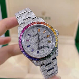 rolex劳力士31mm后镶钻彩虹圈满天星自动机械手表