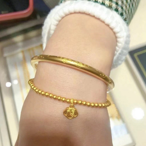 周大福传承系列祥云纹手鐲足金黄金手镯计价送礼 f223000 克减80