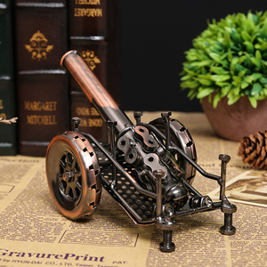 铁艺火炮大炮模型儿童玩具复古轻奢高档装饰品办公桌工艺品小摆件