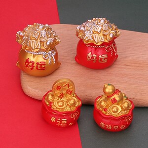 树脂钱袋福袋蛋糕装饰摆件发财金葫芦福禄平安好运健康八方来财