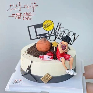 灌篮高手樱木流川枫蛋糕装饰摆件塑料篮球球鞋篮球架男孩生日插件