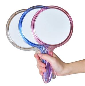 时尚塑料手柄双面镜化妆镜子 厂家直供 促销广告镜手持放大镜