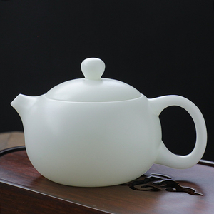德化羊脂玉冰种玉瓷经典西施功夫茶具大师手作茶壶陶瓷单壶泡茶器
