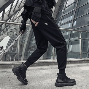卫裤男2021年春季新款搭配马丁靴束脚裤子初高中生男士小脚运动裤