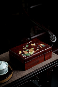 印度小叶紫檀百宝嵌硕果累累首饰盒珠宝收纳盒榫卯结构文玩收藏品