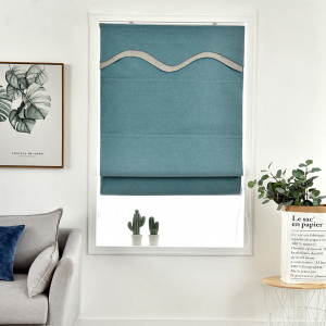 升降全遮光罗马帘扇形平帘纯色简约折叠外装侧装日式窗帘送轨道