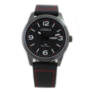正品CITOLE西腾CT5190橡胶带手表双日历时尚休闲商务男式石英表