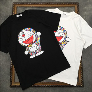 尚古驰正酷奇夏季叮当机器猫哆啦a梦男女半袖上衣宽松短袖t恤体恤