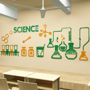 000人付款天猫学校教室文化背景墙装饰物理化学生物实验室亚克力3d