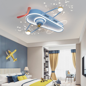 飞机灯全光谱护眼智能带风扇儿童房间卧室灯吸顶灯2024新款风扇灯
