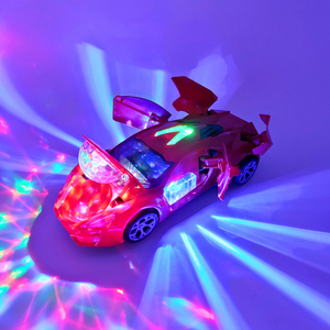 七彩灯光开门旋转汽车音乐特技跳舞万向跑车充电儿童男孩汽车玩具