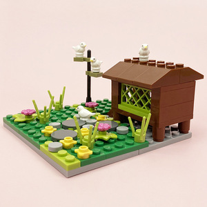 小颗粒积木moc动物零配件41835小鸟麻雀白鸽子鸟巢鸟棚兼容乐高