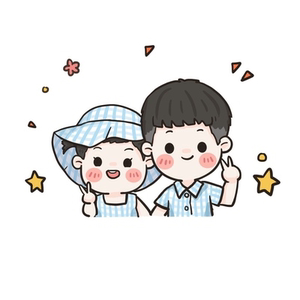 超可爱涂鸦可爱q版真人设计婚纱情侣亲子宠物手绘求婚画头像卡通