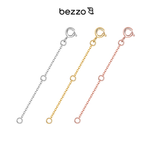 bezzo锁骨延长链纯银玫瑰金白金黄金色手链项链加长调节链子配件