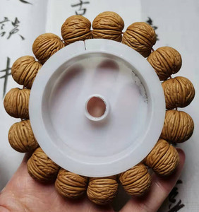 天然猴头纹树皮纹竖纹桃核手串矮桩高密姜黄皮竖纹桃胡串男款手链