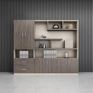 广东办公室文件柜背景柜子靠墙木质落地资料柜储物高柜书柜收纳柜