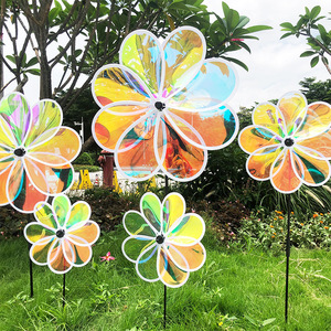 904人付款淘宝商业街广场炫彩地插八叶风车摆件景区公园草坪风车美陈