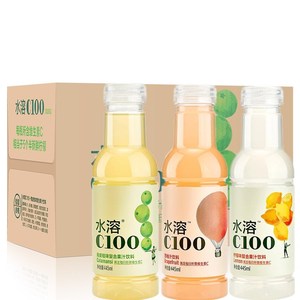 农夫山泉水溶c100饮料445ml*15瓶/整箱 水溶c柠檬水维生素饮料3味