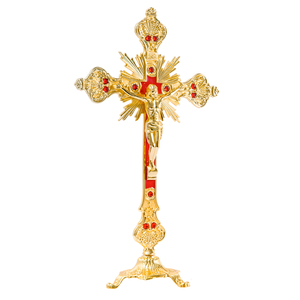 33厘米锌铝合金镀金欧美进口精品客厅耶稣圣十字架苦像摆件天主教