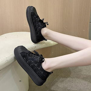 老北京布鞋女夏季工作鞋2024全黑色透气女鞋软底不累脚上班小黑鞋