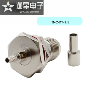 TNC-KY-1.5插头 外螺内孔接头L12标准母头带螺母防水圈可接-2线缆