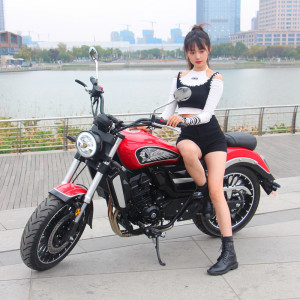 飞翎fl125t-12d _ 复古太子巡航摩托车跑车重机车街车大排双缸400cc