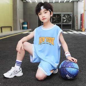 男童篮球服套装2024夏季新款洋气中大童无袖速干背心儿童球衣童装