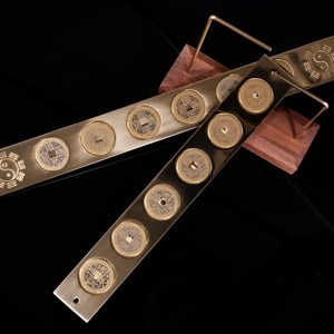 新款玄德馆纯铜八卦六帝尺手工摆件