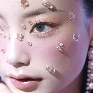 网红脸部透明玻璃圆珠水滴水珠珍珠装饰品影楼自拍写真同款