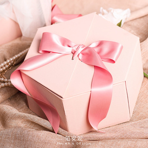 六边形礼物盒伴娘伴手礼盒精美韩版ins风生日礼品包装盒大号空盒