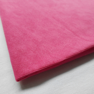 粉红色 细条纹 薄款纯棉灯芯绒布料 柔软舒适 做衬衫/裤子/裙子