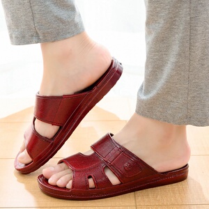 中老年人男士油拖鞋夏塑料爷爷爸爸凉拖鞋女防滑软底居家老人拖鞋