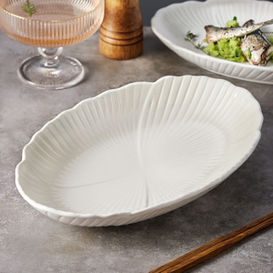 陶瓷白色鱼盘家用蒸鱼盘子2024新款大号椭圆形菜盘高级感装鱼碟子