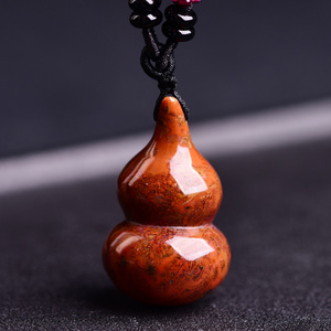 战国红玛瑙葫芦吊坠灵葫平安福禄男女项链火焰纹原石南红玛瑙挂件