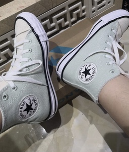 converse匡威all star薄荷绿双拼色环保高帮男女帆布鞋167644c