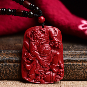 天然朱砂天师钟馗吊坠护身符随身挂件本命年男女款紫金砂原矿礼物