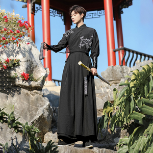 汉服男古风侠客侠客原创中国风学生班服表演服武侠风大码男士古装
