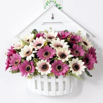 塑n料壁花插花餐桌花墙壁挂假花装饰玫瑰花绿植客厅树藤简约植物