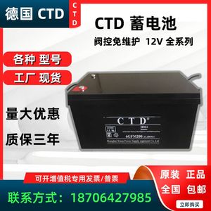 CTD蓄电池12V免维护8A17A24A34A38A65A100A150A200AH消防UPS主机