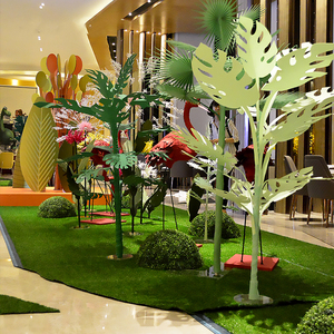 80吊丝也有逆袭淘宝春季美陈 商场购物中心中庭吊饰绿色线帘布置