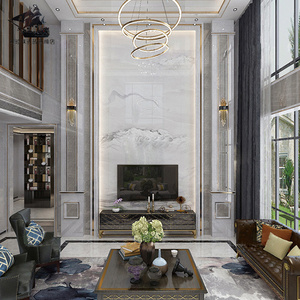 复式楼背景墙瓷砖装饰