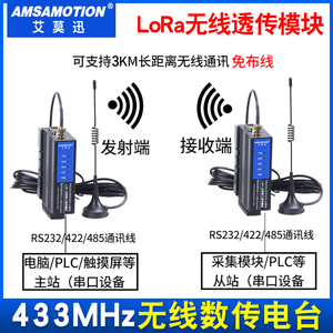 艾莫迅LoRa无线通讯远程串口收发模块plc通信数据传输透传电台485