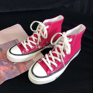 star/匡威1970s玫红色高帮帆布鞋女2022夏季新款甜美风板鞋女港味