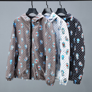 官网lv kingly欧洲站潮牌印花男士连帽夹克衫个性青年修身外套秋