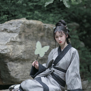 佛伦汉服福袋双绕曲裾深衣《却印》秦汉复原可来料非影楼古装戏曲