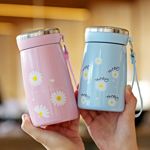 316不锈钢保温水杯少女可爱便携杯子小巧简约清新森系学生泡茶杯