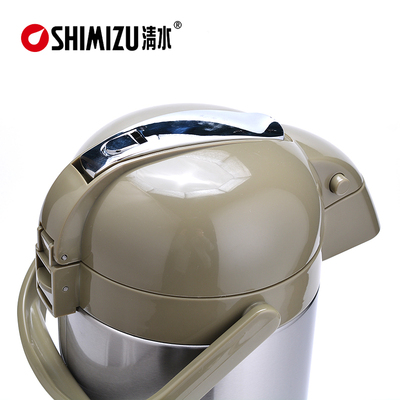 上海市清水牌气压式保温瓶热水瓶3202大容量压力壶玻璃内胆气压1