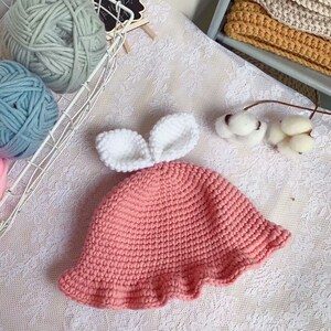 婴儿兔耳朵帽儿童萌芽帽孕期打发时间神器毛线钩针编织diy材料包